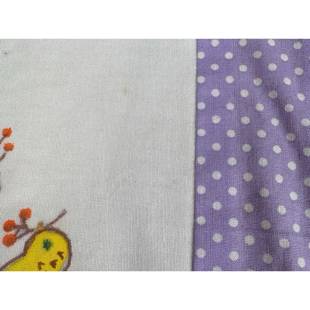 VTG Handmade Baby Quilt Hand Embroidery Farm Animals And Birds 30